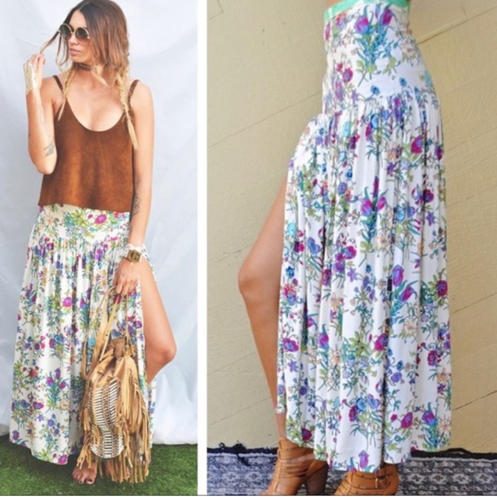 🦄RARE SPELL QYPSY QUEEN SPLIT/SLIT MAXI SKIRT EUC!! Size Small (top separate)